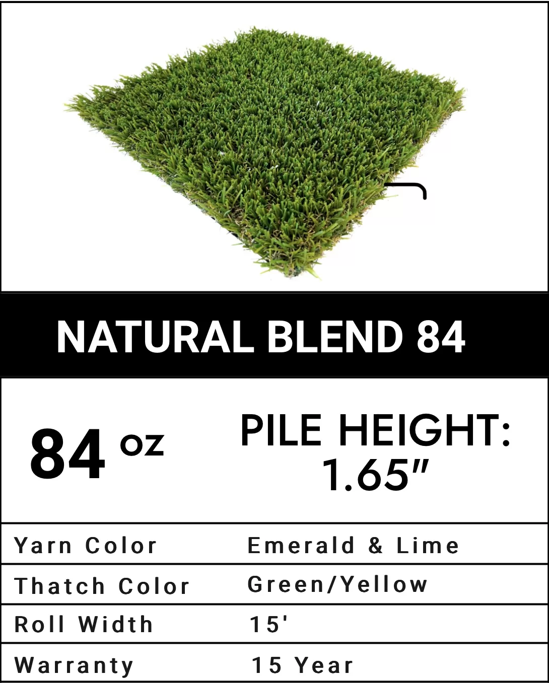 Artificial Turf - Natural Blend 84
