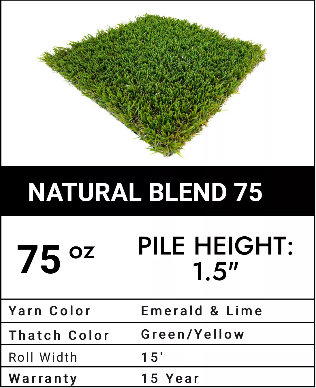 Artificial Turf - Natural Blend 75